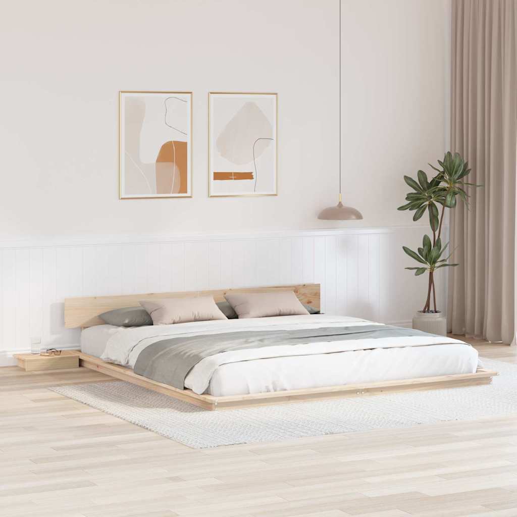 Cadre de lit Marron 200 x 200 cm bois - XIOS