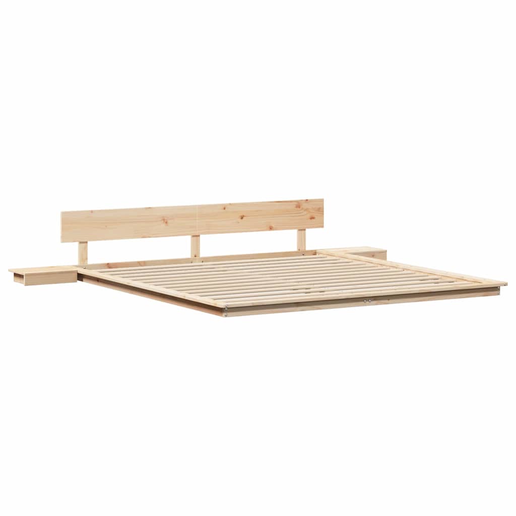Cadre de lit Marron 200 x 200 cm bois - XIOS