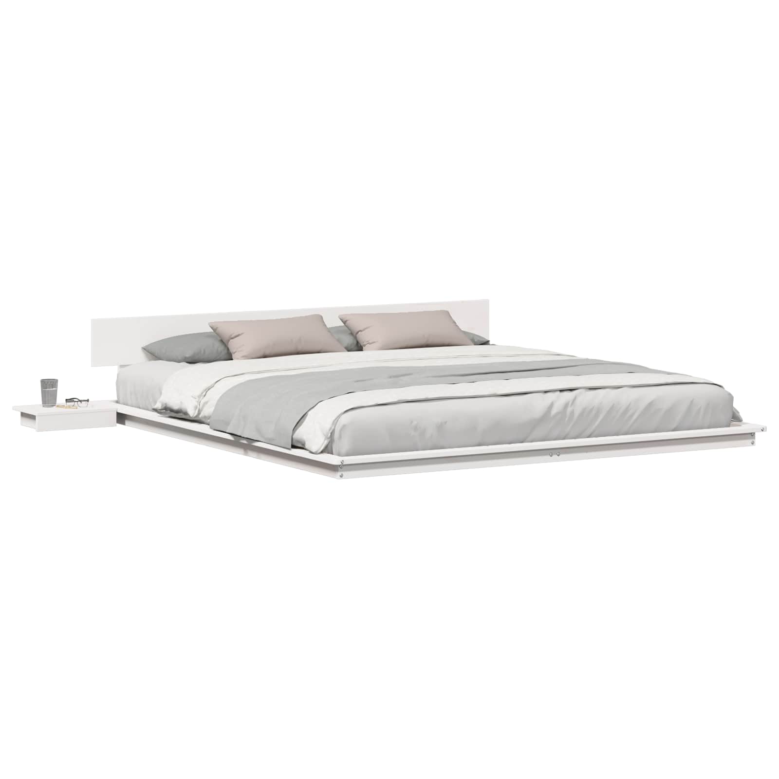 Cadre de lit Blanc 200 x 200 cm bois - XIOS