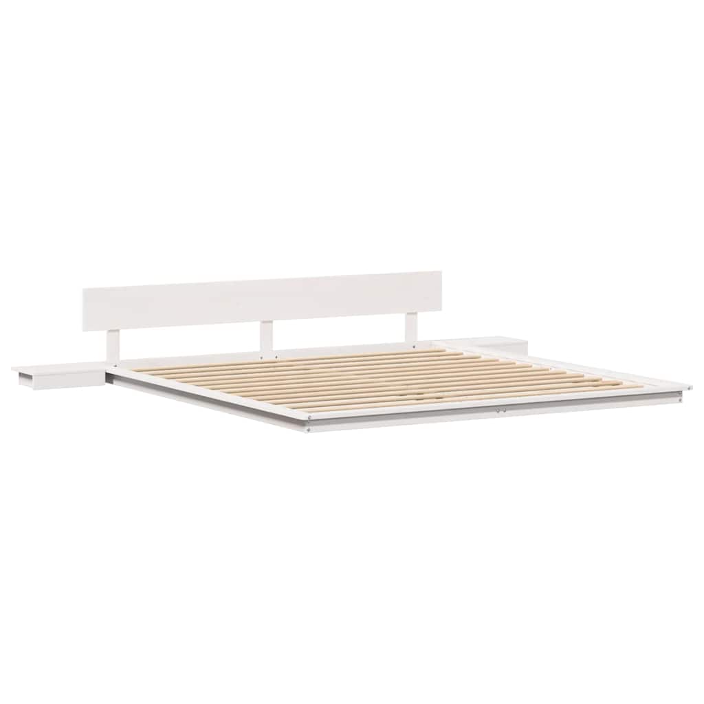 Cadre de lit Blanc 200 x 200 cm bois - XIOS
