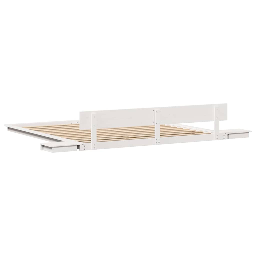 Cadre de lit Blanc 200 x 200 cm bois - XIOS