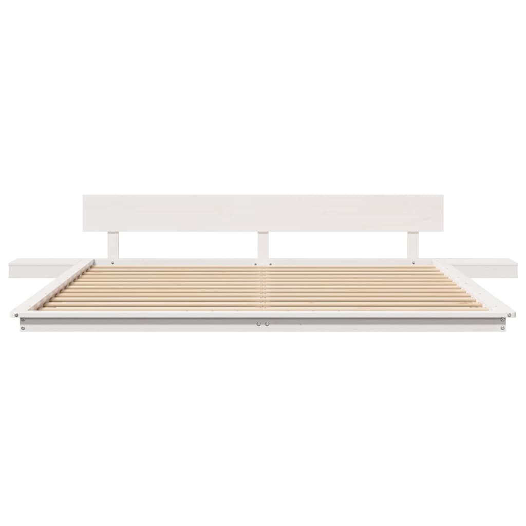Cadre de lit Blanc 200 x 200 cm bois - XIOS