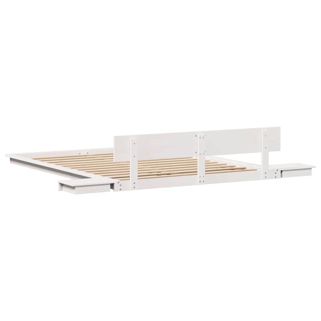 Cadre de lit Blanc 150 x 200 cm bois - XIOS