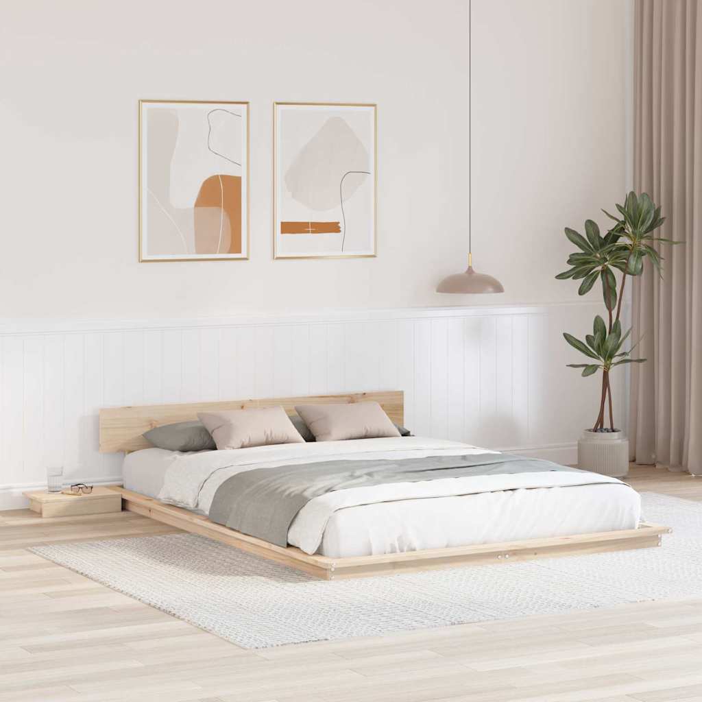 Cadre de lit Marron 140 x 200 cm bois - XIOS
