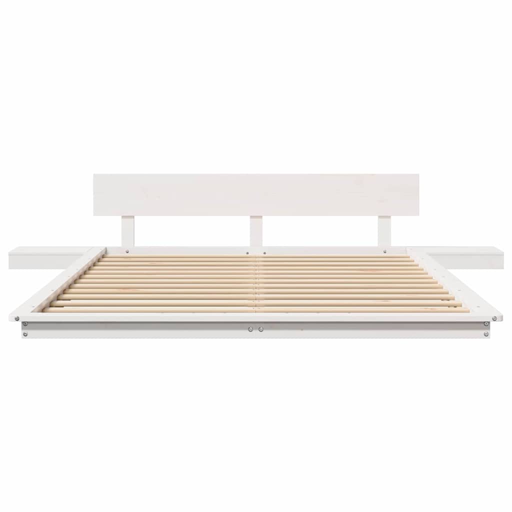 Cadre de lit Blanc 140 x 200 cm bois - XIOS