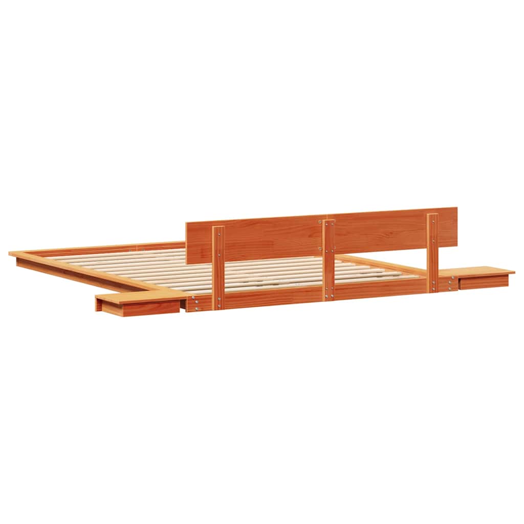 Cadre de lit avec tête de lit Marron 140 x 200 cm bois - XIOS