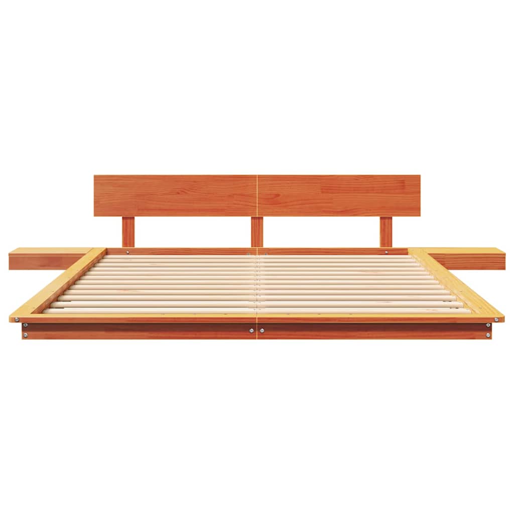 Cadre de lit avec tête de lit Marron 140 x 200 cm bois - XIOS