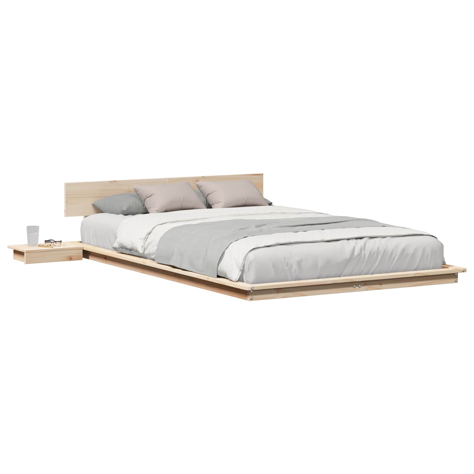Cadre de lit Marron 140 x 190 cm bois - XIOS