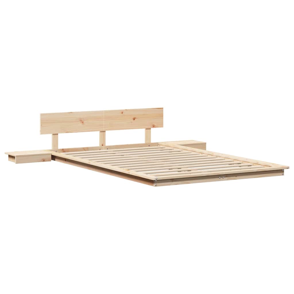 Cadre de lit Marron 140 x 190 cm bois - XIOS