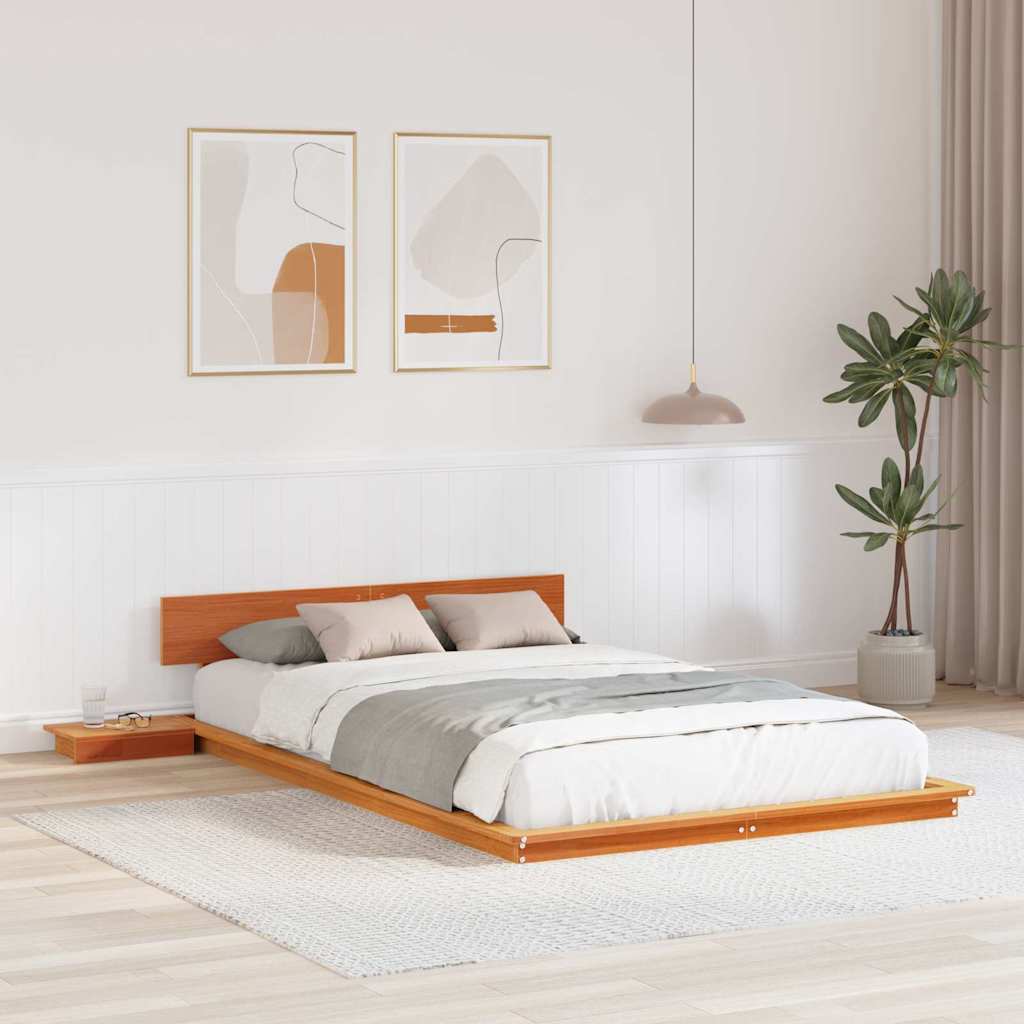 Cadre de lit Marron 140 x 190 cm bois - XIOS