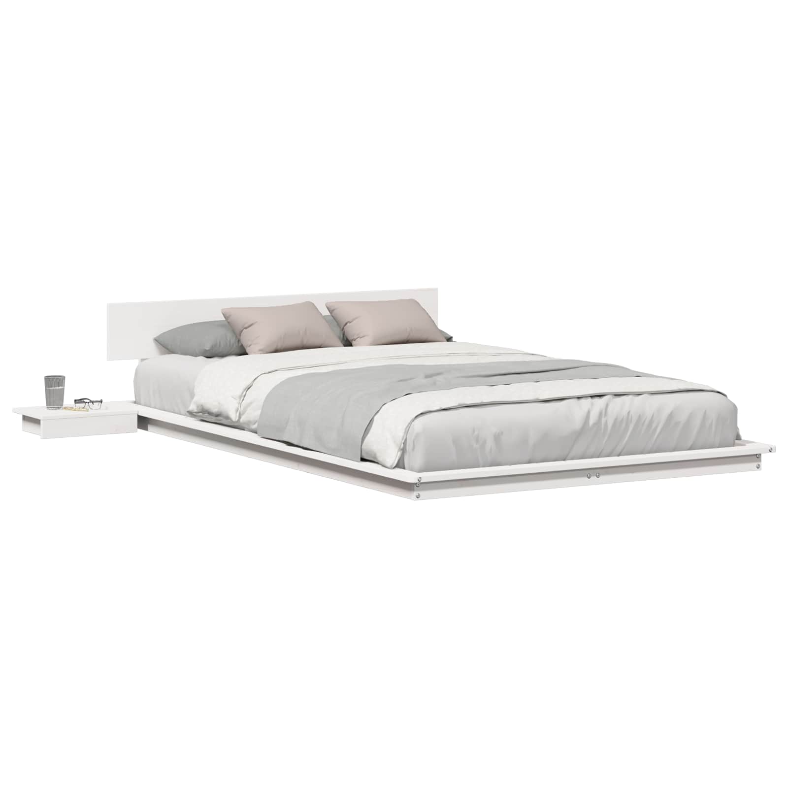 Cadre de lit avec tête de lit Marron 135 x 190 cm bois - XIOS