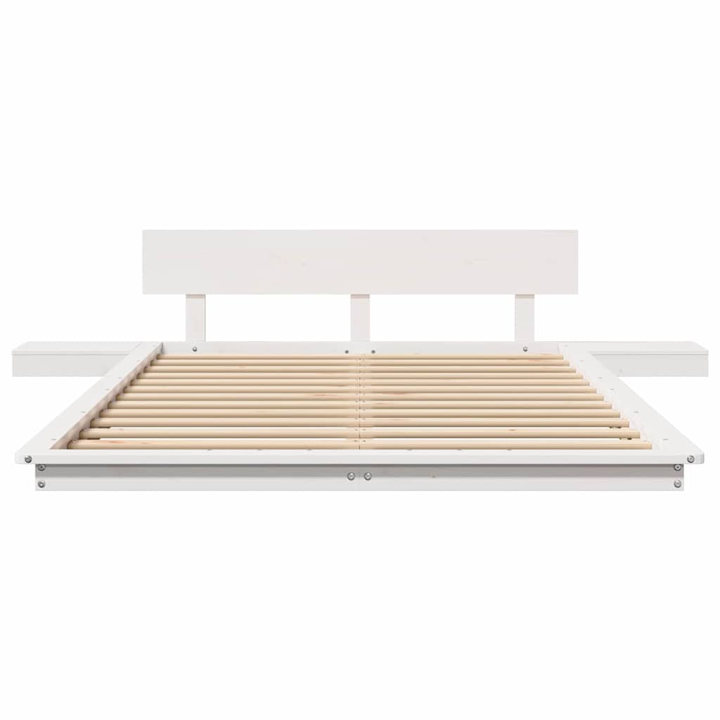 Cadre de lit avec tête de lit Marron 135 x 190 cm bois - XIOS