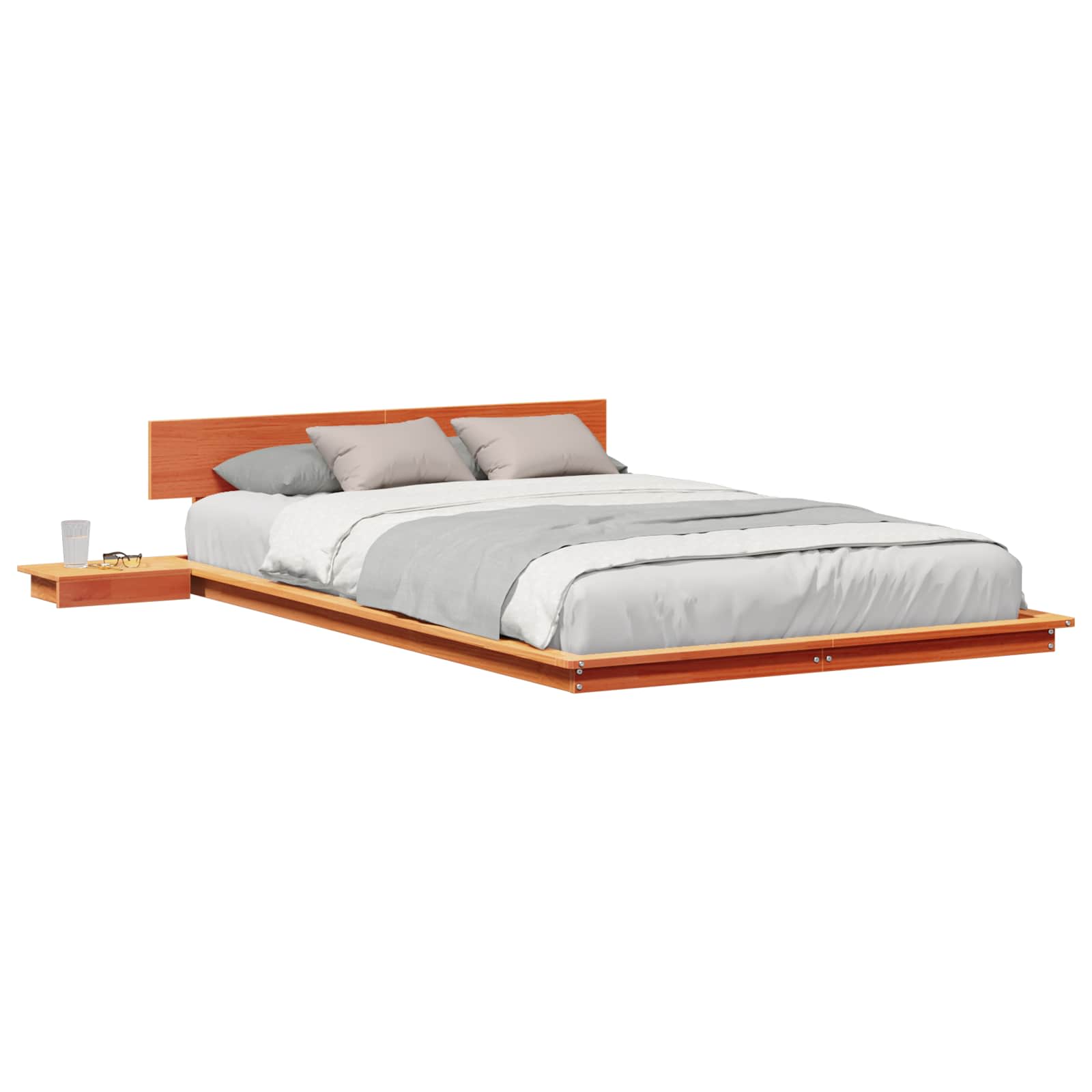 Cadre de lit Marron 135 x 190 cm bois - XIOS