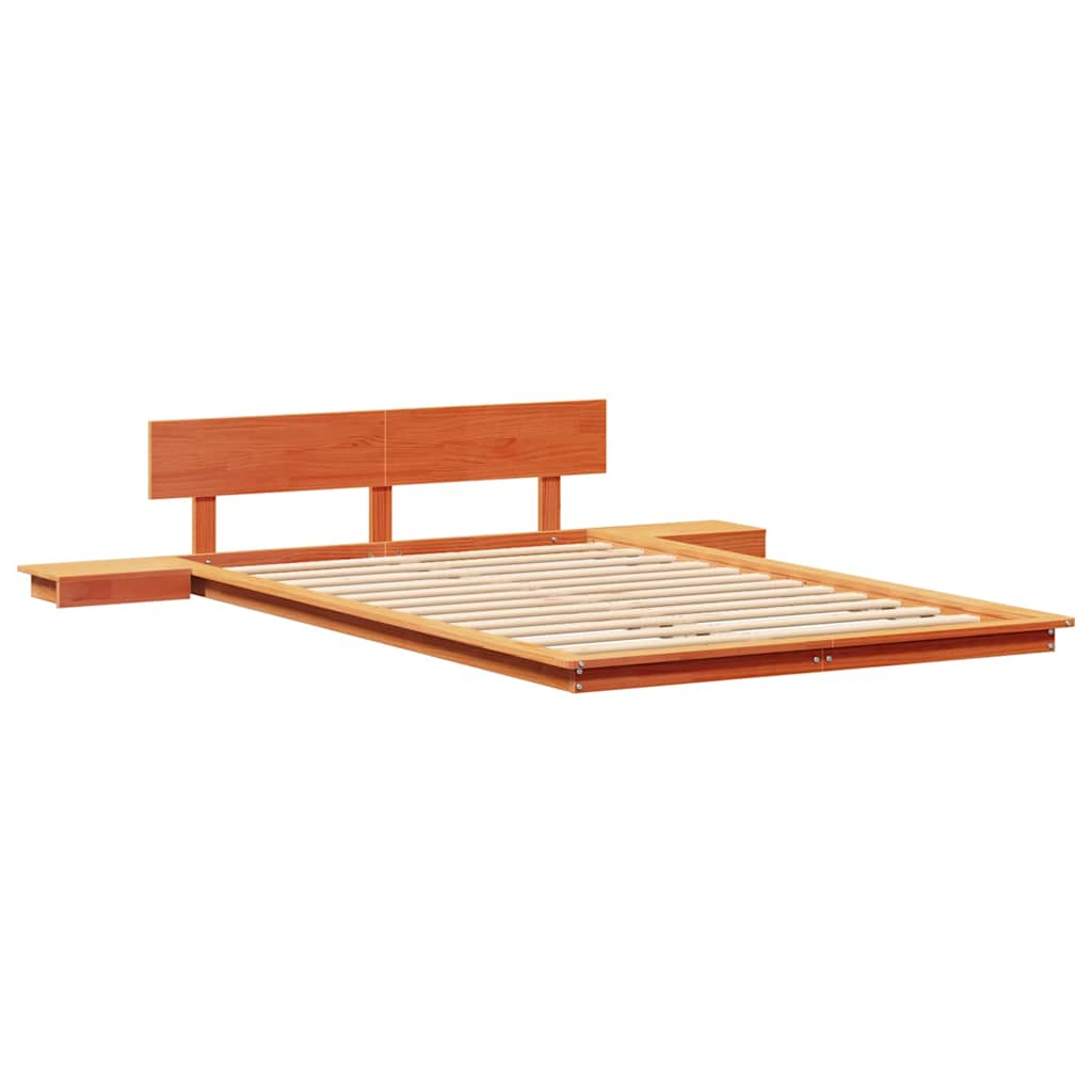 Cadre de lit Marron 135 x 190 cm bois - XIOS