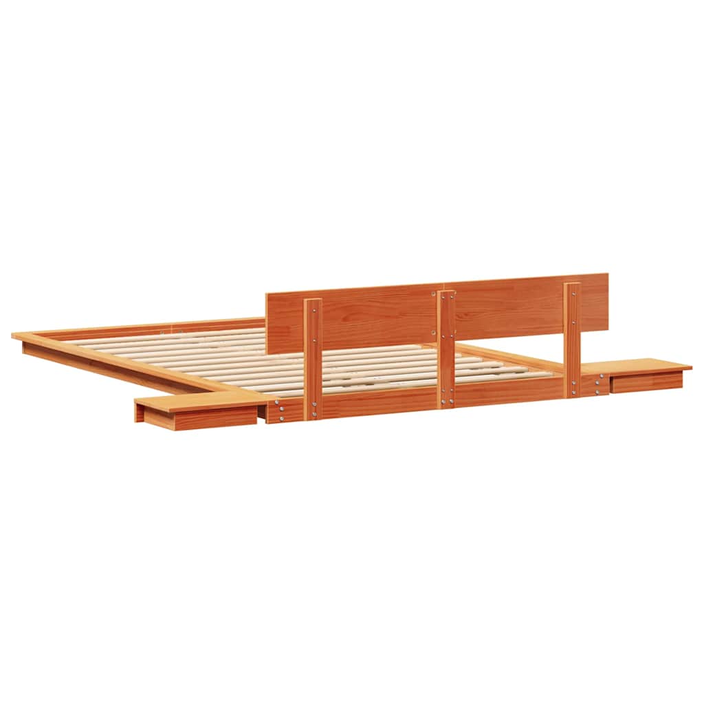 Cadre de lit Marron 135 x 190 cm bois - XIOS