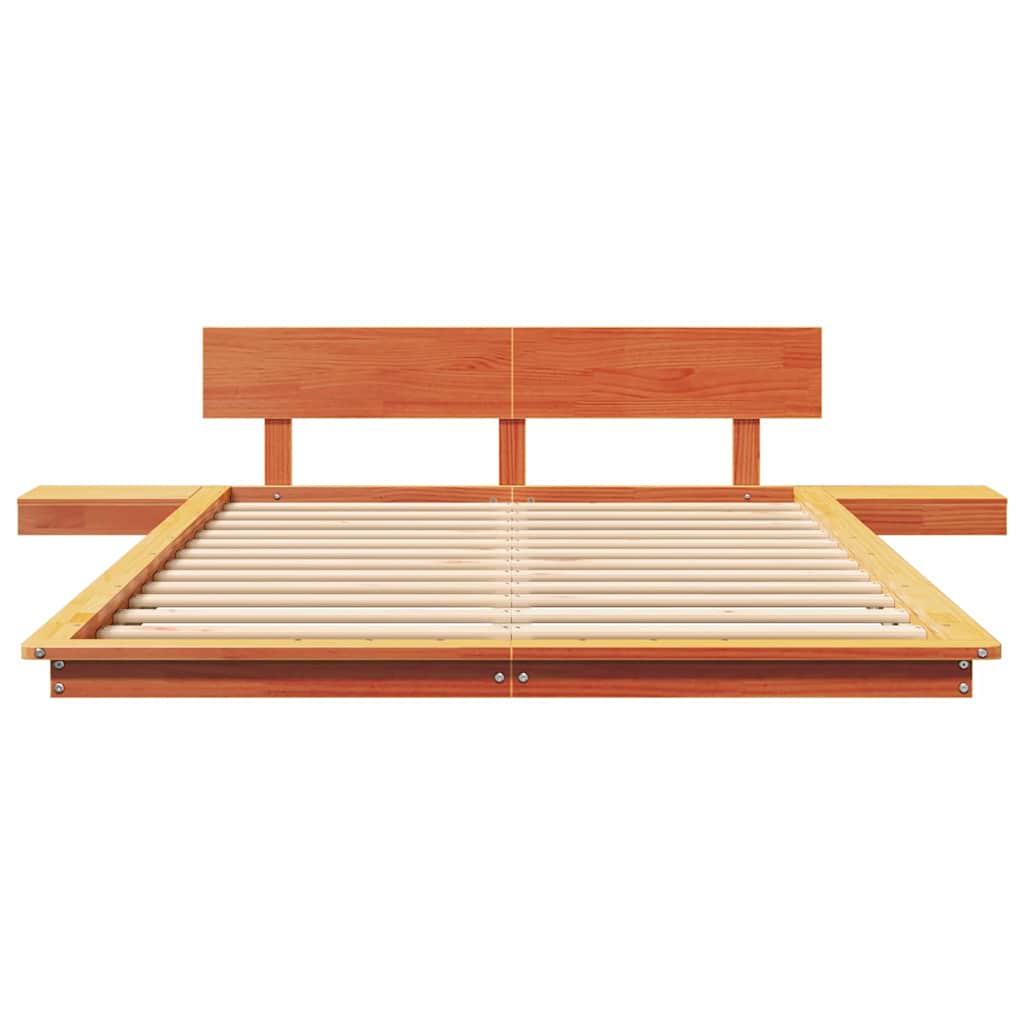 Cadre de lit Marron 135 x 190 cm bois - XIOS