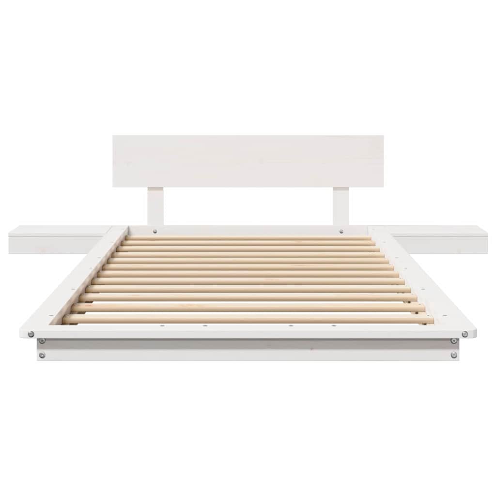 Cadre de lit avec tête de lit Blanc 100 x 200 cm bois - XIOS