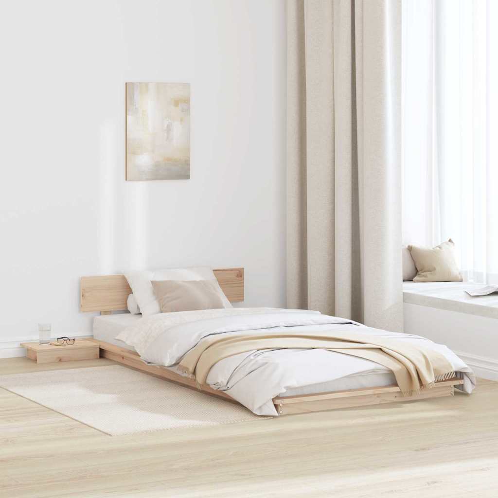 Cadre de lit avec tête de lit Marron 90 x 200 cm bois - XIOS