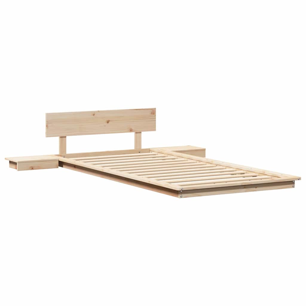 Cadre de lit avec tête de lit Marron 90 x 200 cm bois - XIOS