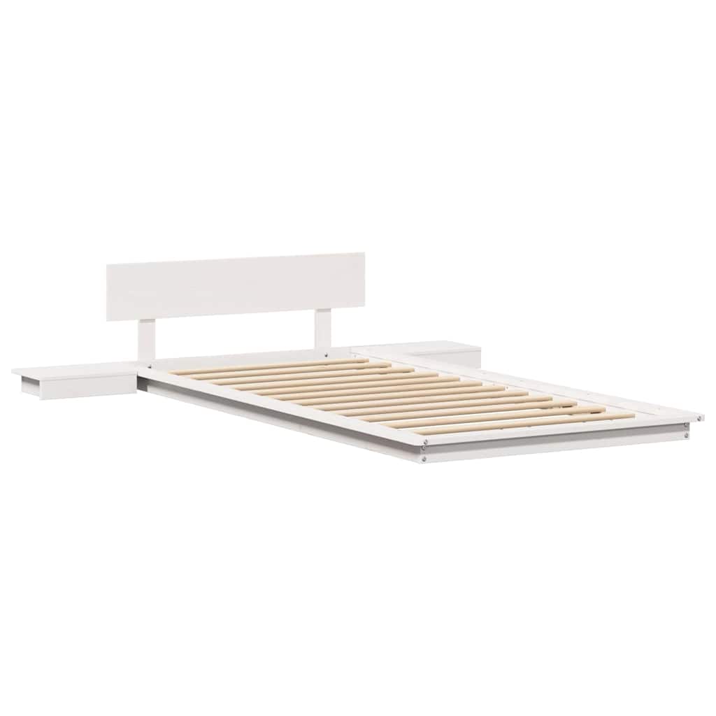 Cadre de lit Blanc 90 x 190 cm bois - XIOS