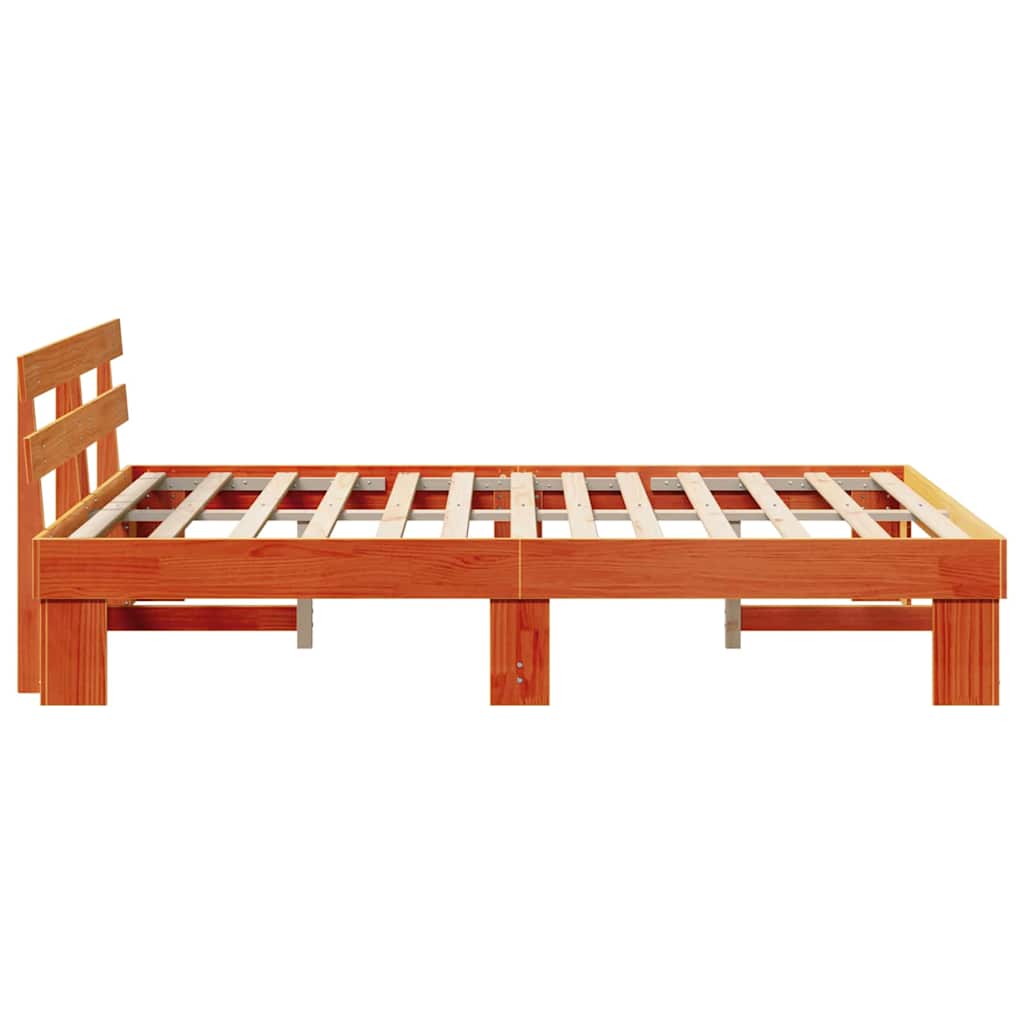 Cadre de lit Marron 150 x 200 cm Bois de pin massif - XIOS
