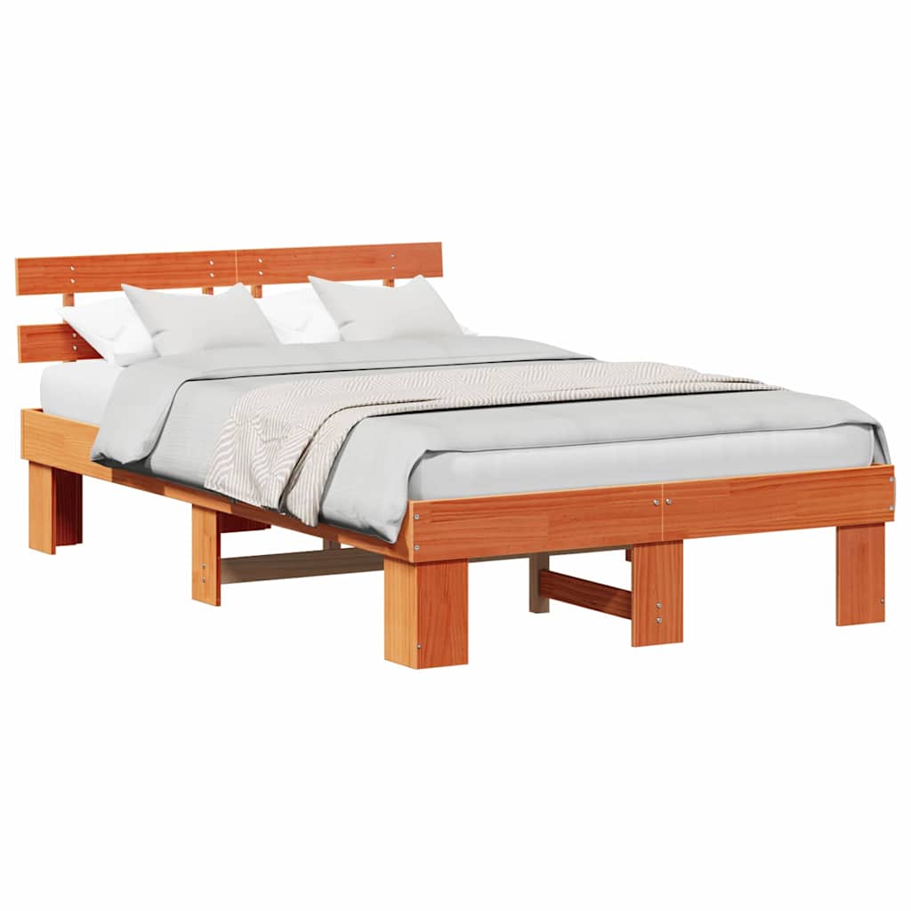 Cadre de lit avec tête de lit Marron 140 x 190 cm - XIOS