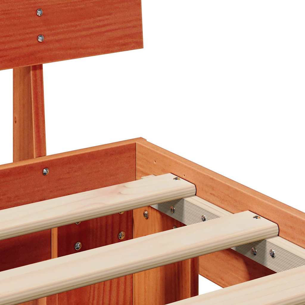 Cadre de lit Marron cire 80 x 200 cm Bois massif en pin - XIOS