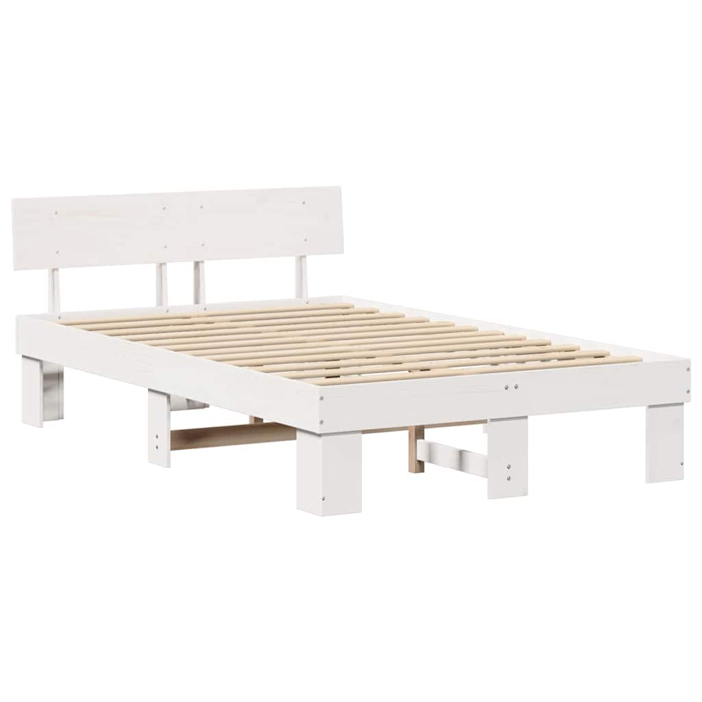 Cadre de lit Blanc 120 x 190 cm Bois massif en pin - XIOS