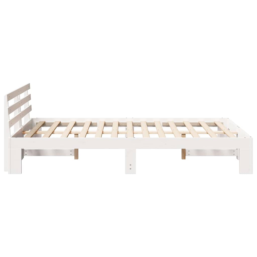 Cadre de lit Blanc 135 x 190 cm Bois de pin massif - XIOS