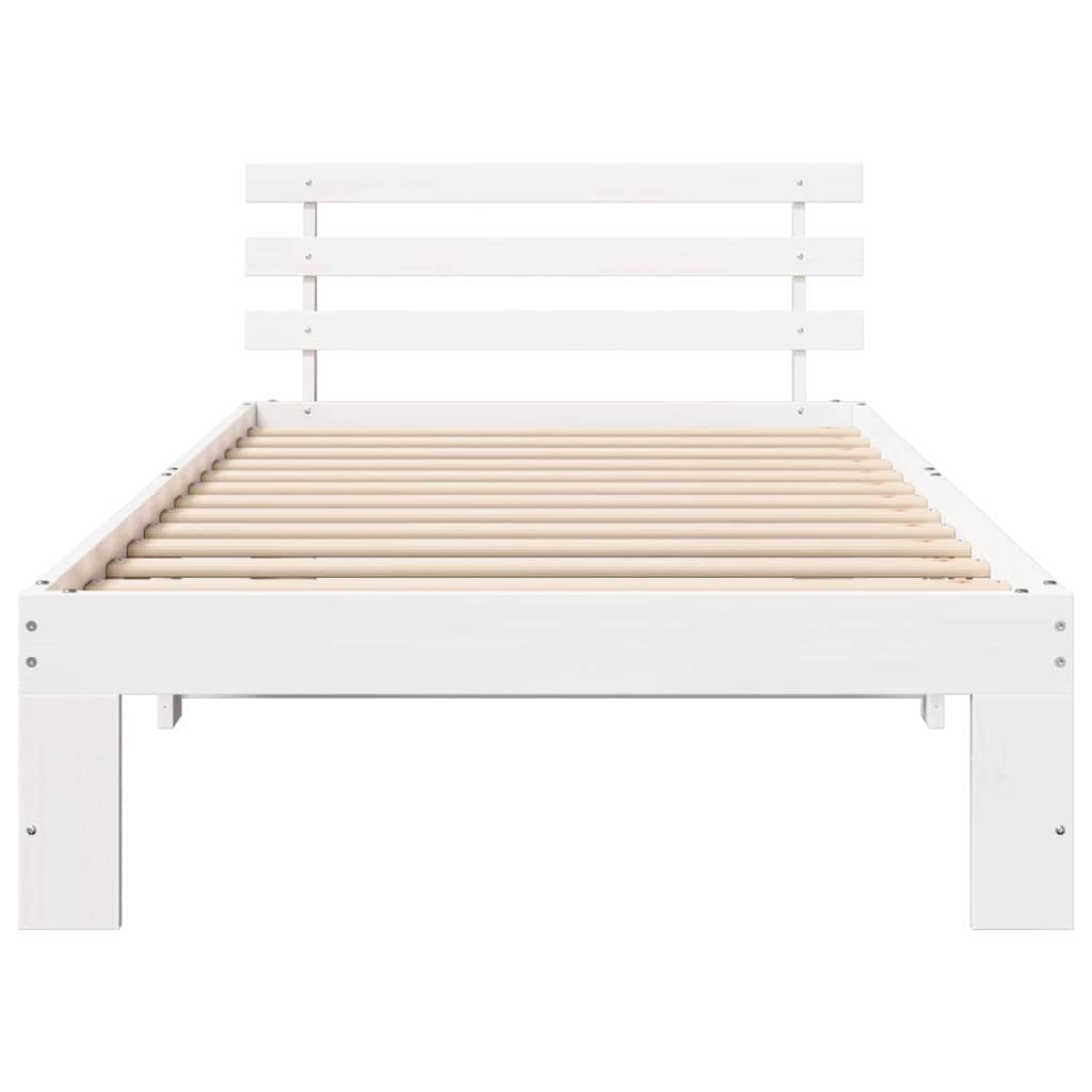 Cadre de lit avec tête de lit Blanc 100 x 200 cm Pin massif - XIOS