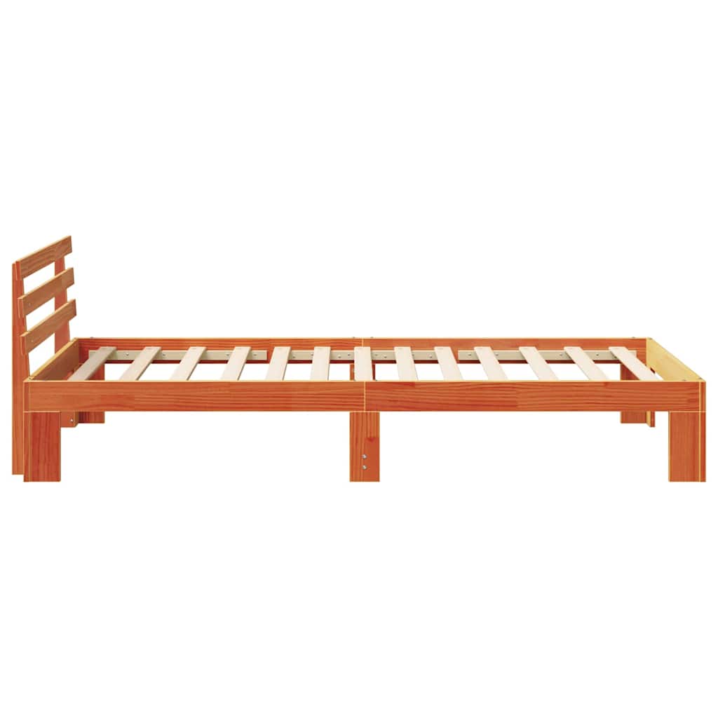 Cadre de lit avec tête de lit Brun cire 100 x 200 cm Pin massif - XIOS