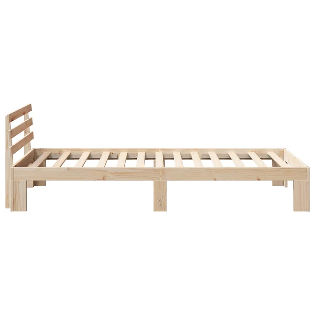 Cadre de lit avec tête de lit Naturel 90 x 200 cm Pin massif - XIOS