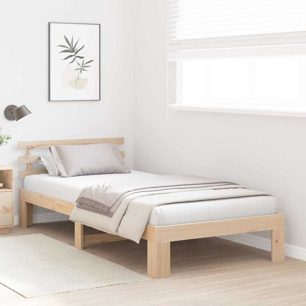 Cadre de lit avec tête de lit Naturel 80 x 200 cm Pin massif - XIOS