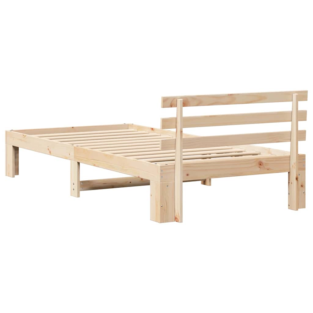 Cadre de lit avec tête de lit Naturel 80 x 200 cm Pin massif - XIOS
