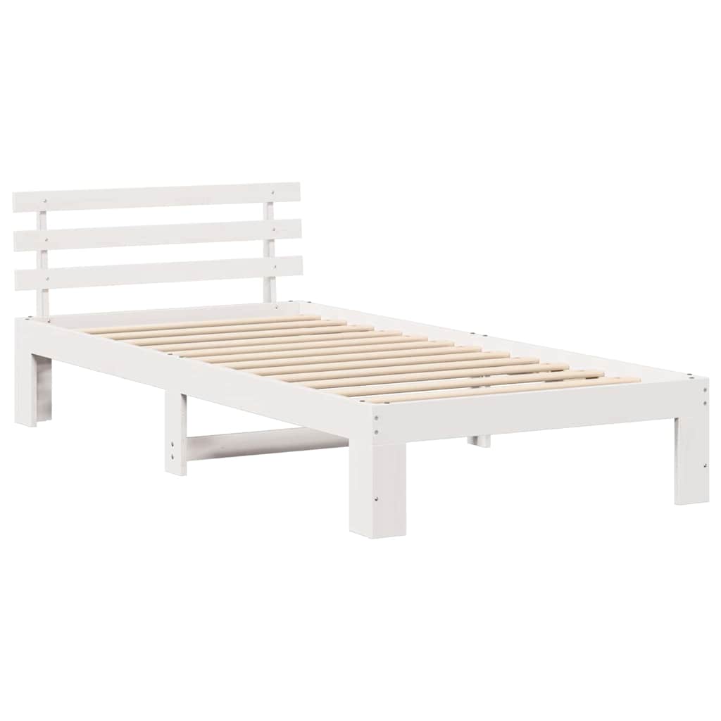 Cadre de lit avec tête de lit Blanc 80 x 200 cm Pin massif - XIOS