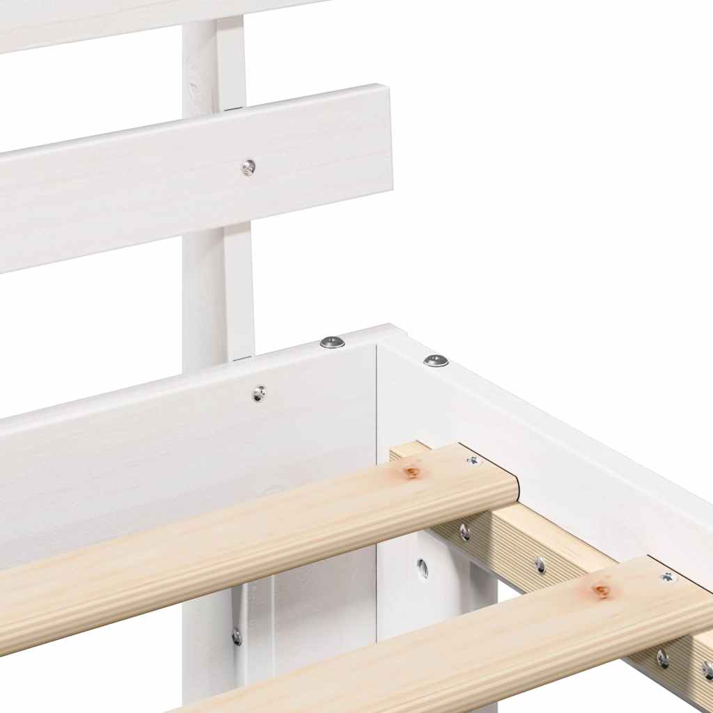 Cadre de lit Blanc 90 x 190 cm Bois de pin massif - XIOS
