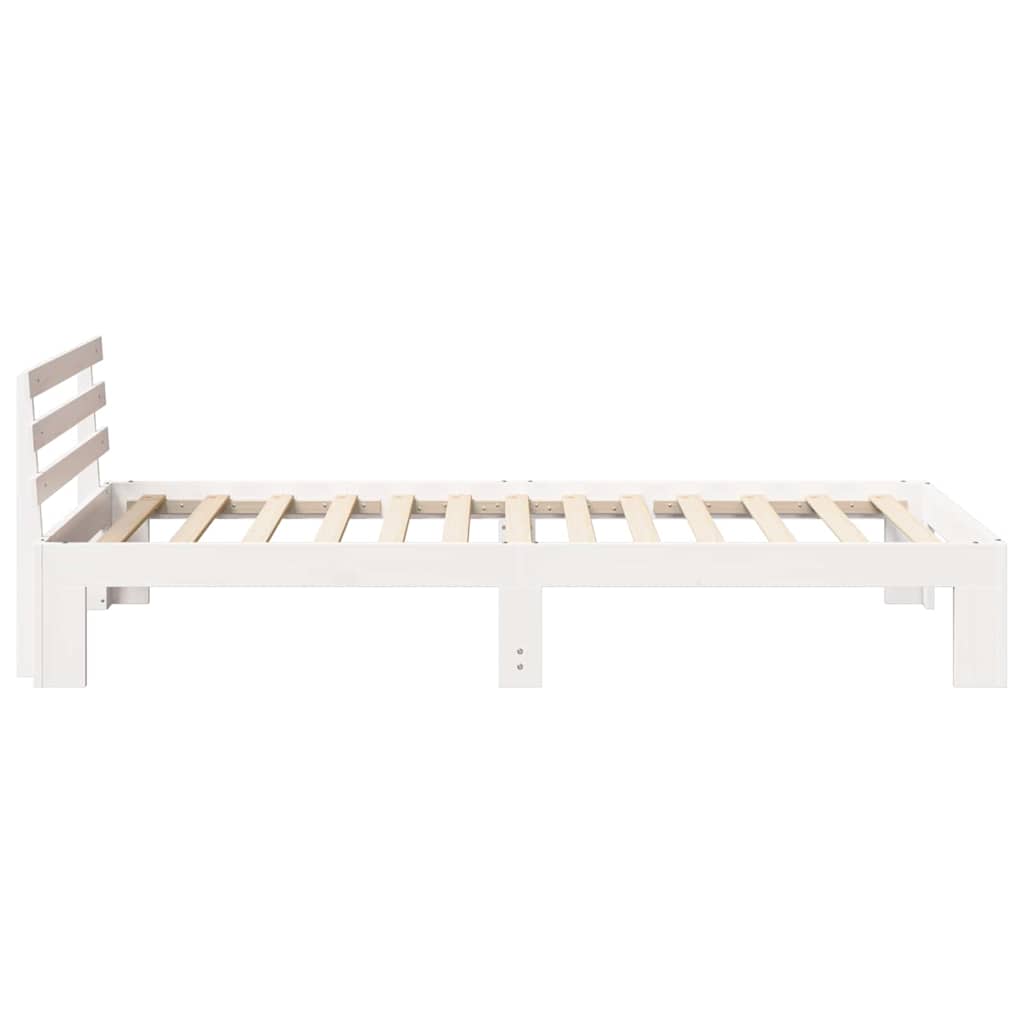 Cadre de lit avec tête de lit Blanc 90 x 190 cm Pin massif - XIOS