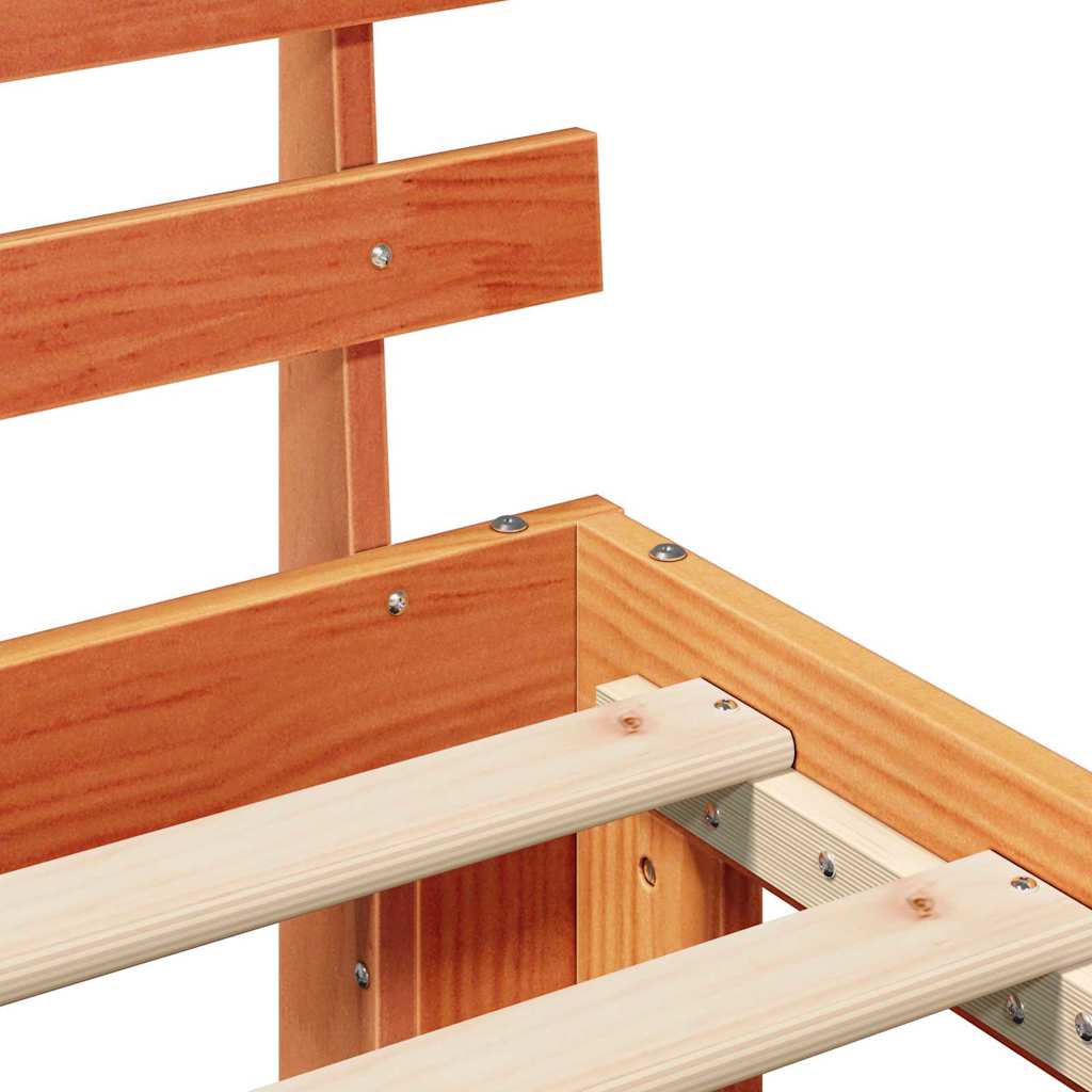 Cadre de lit Marron 75 x 190 cm Bois de pin massif - XIOS