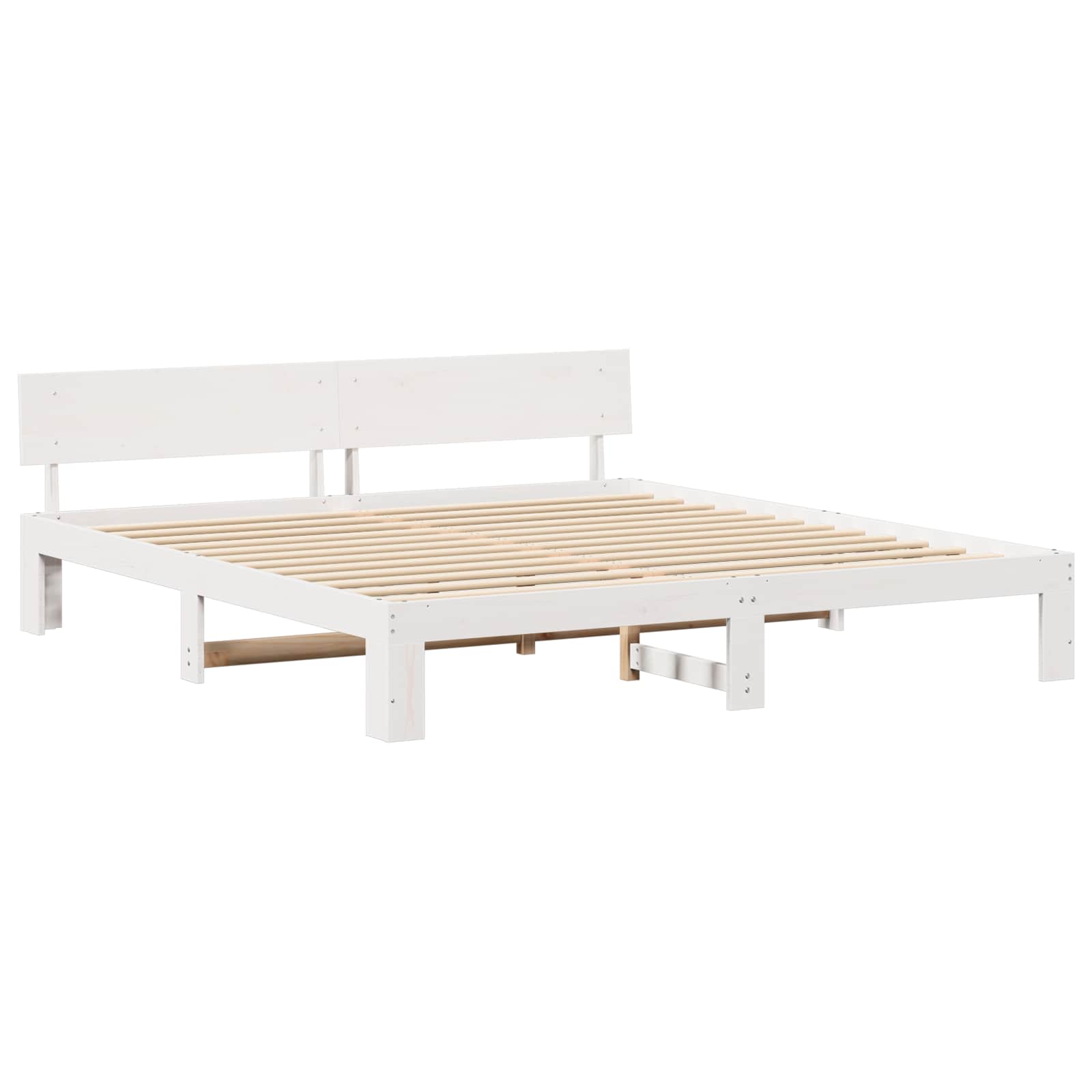 Cadre de lit avec tête de lit Blanc 180 x 200 cm Pin massif - XIOS