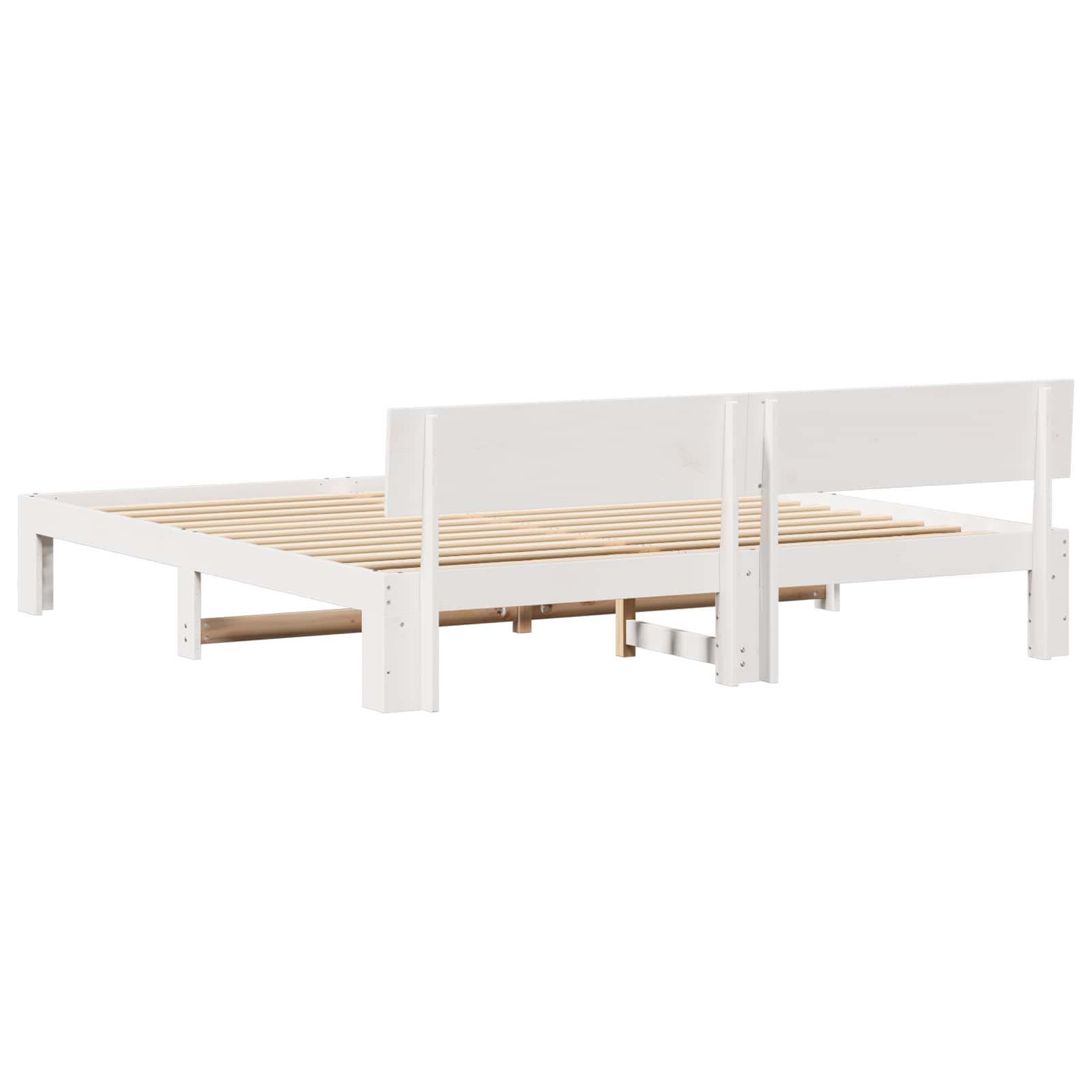 Cadre de lit avec tête de lit Blanc 180 x 200 cm Pin massif - XIOS
