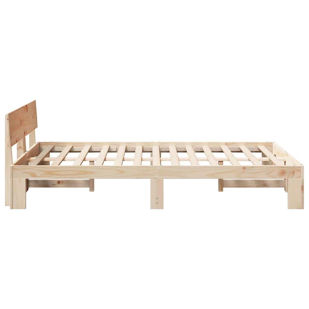 Cadre de lit avec tête de lit Naturel 120 x 200 cm Pin massif - XIOS