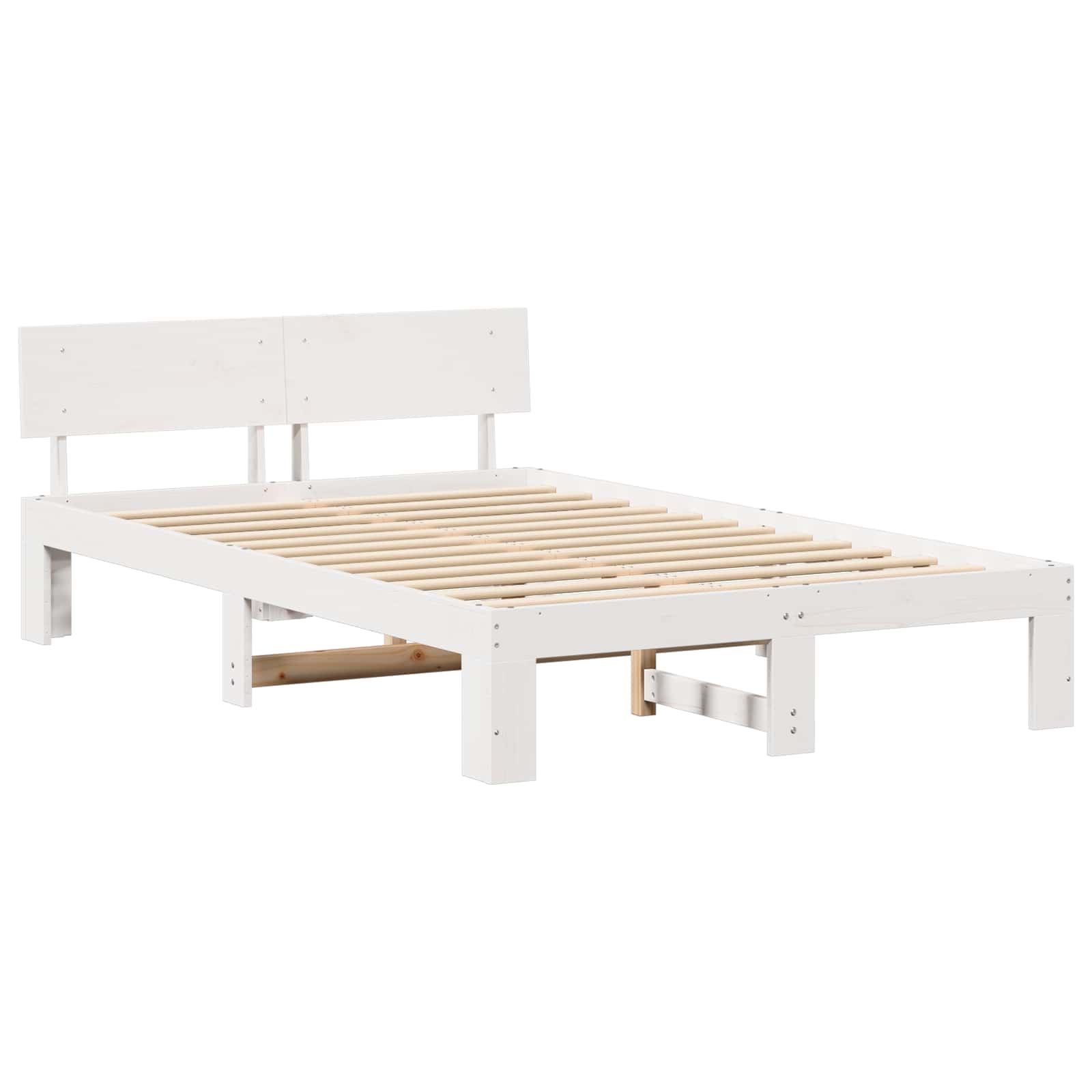 Cadre de lit avec tête de lit Blanc 120 x 200 cm Pin massif - XIOS