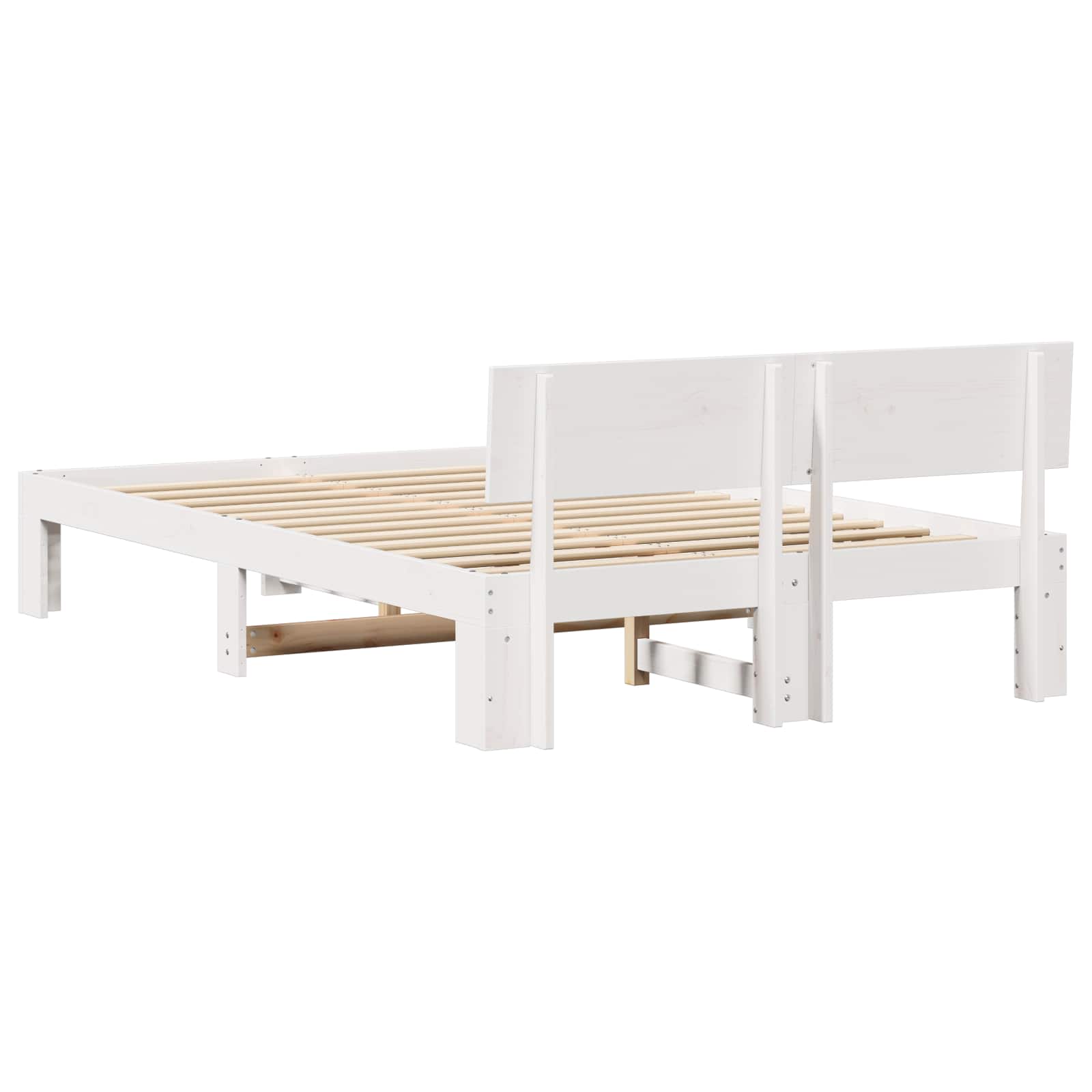 Cadre de lit avec tête de lit Blanc 120 x 200 cm Pin massif - XIOS