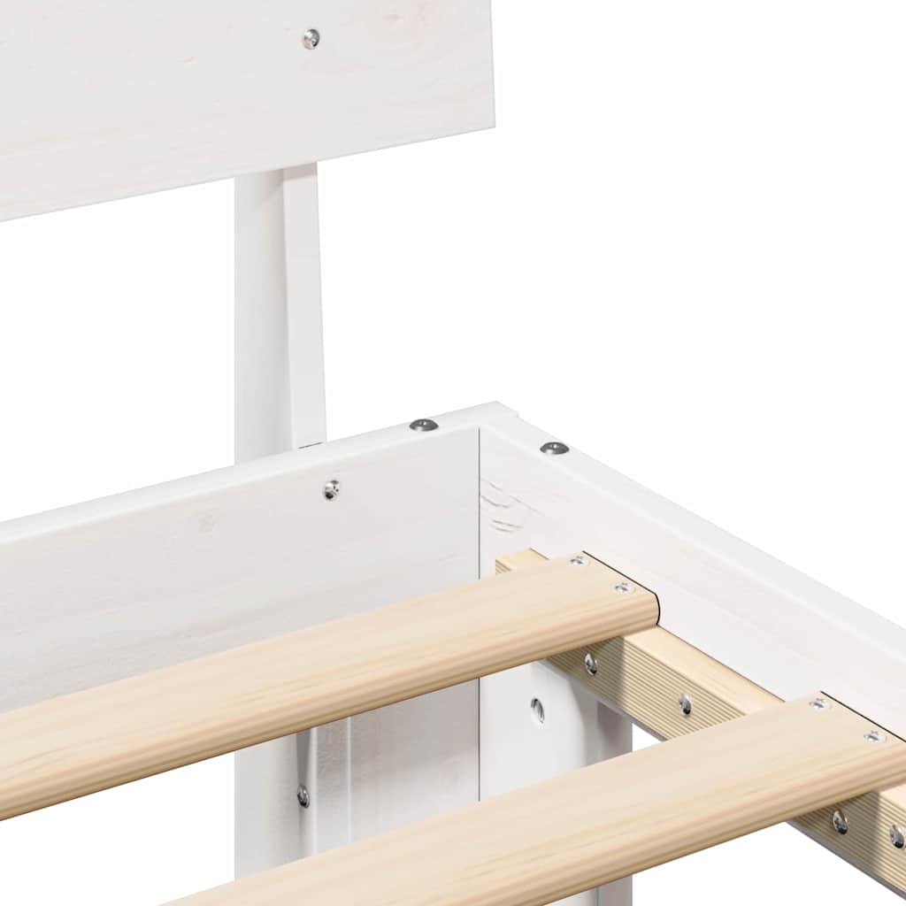 Cadre de lit Blanc 135 x 190 cm Bois de pin massif - XIOS