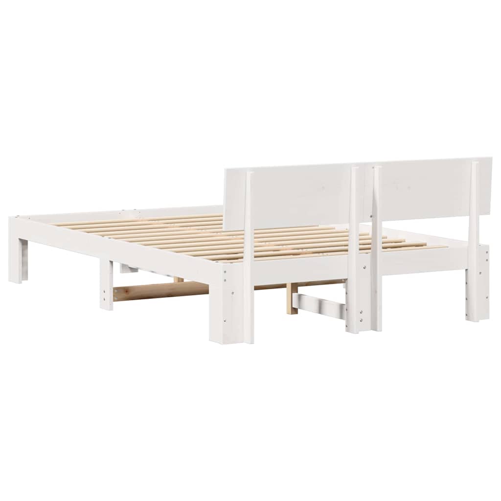Cadre de lit Blanc 135 x 190 cm Bois de pin massif - XIOS