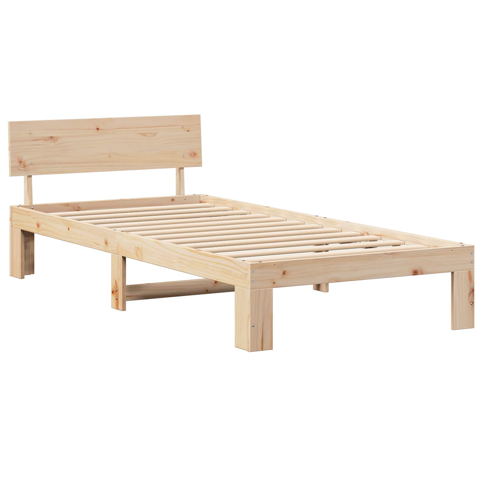 Cadre de lit avec tête de lit Naturel 90 x 200 cm Pin massif - XIOS