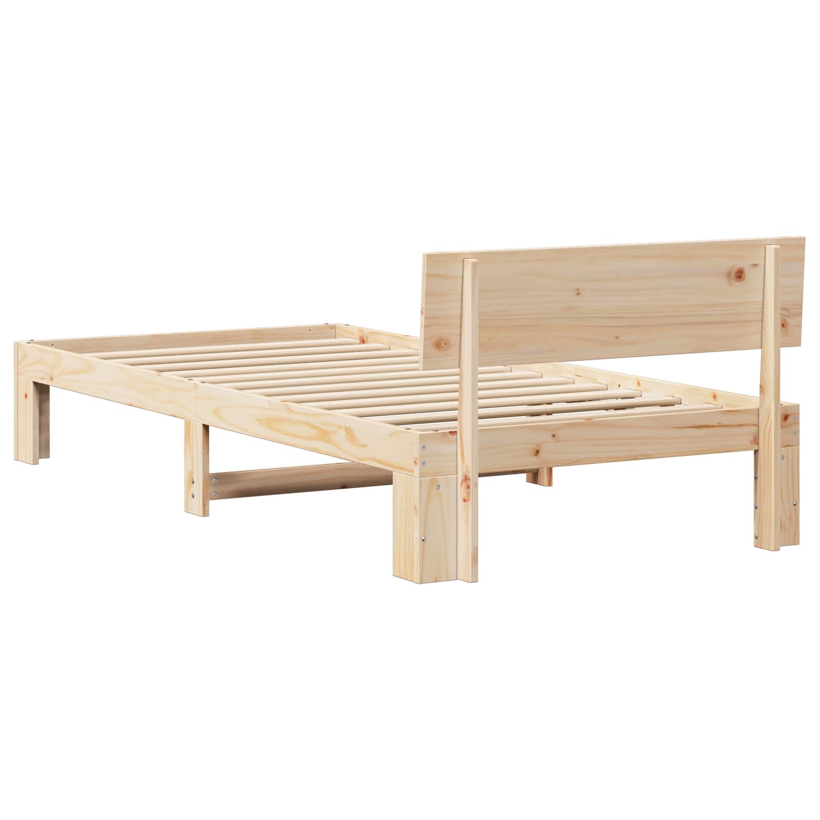 Cadre de lit avec tête de lit Naturel 90 x 200 cm Pin massif - XIOS