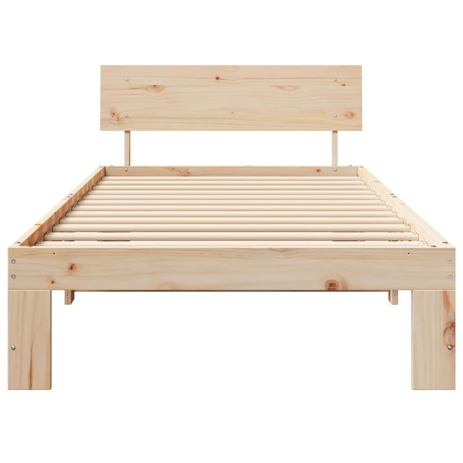 Cadre de lit avec tête de lit Naturel 90 x 200 cm Pin massif - XIOS