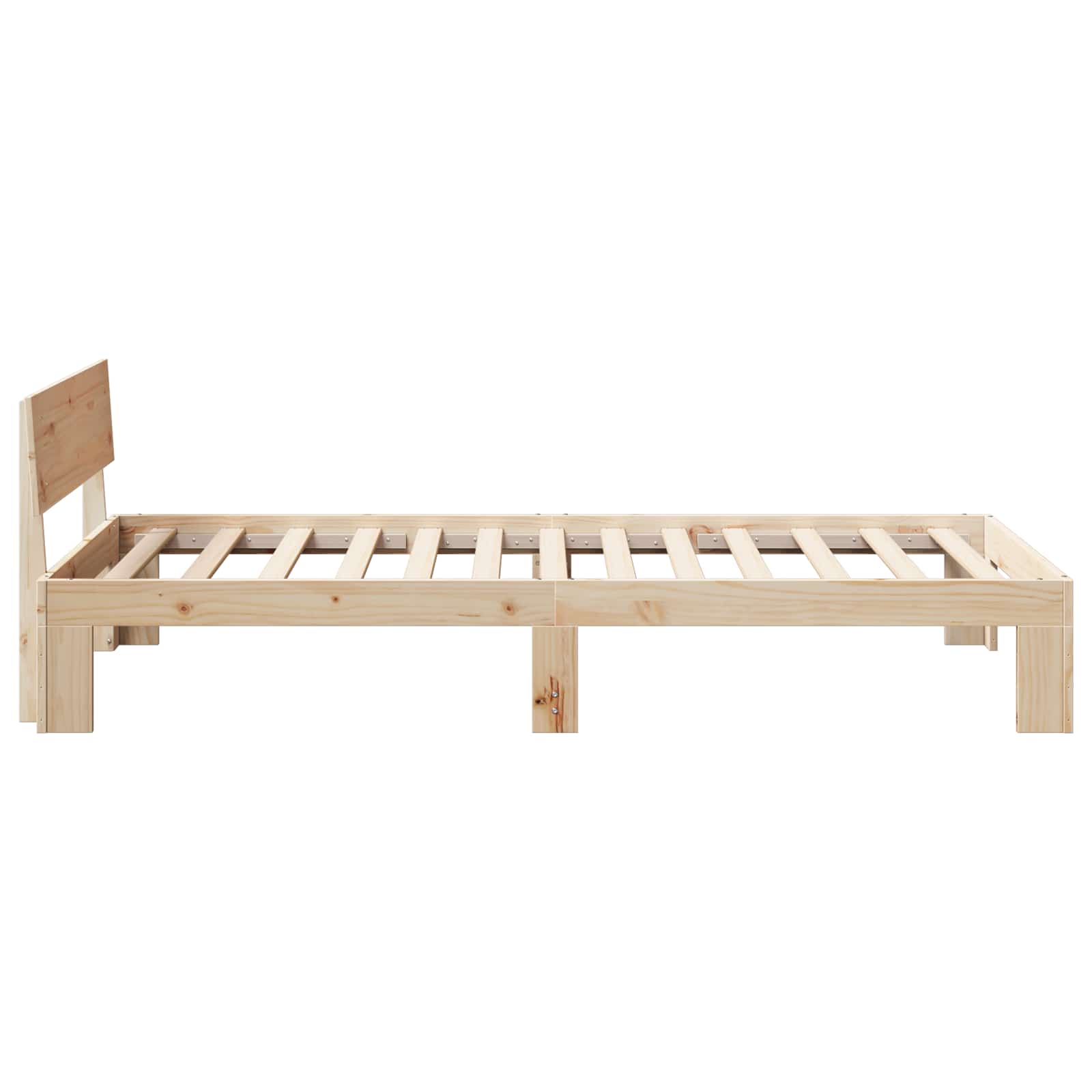 Cadre de lit avec tête de lit Naturel 90 x 200 cm Pin massif - XIOS