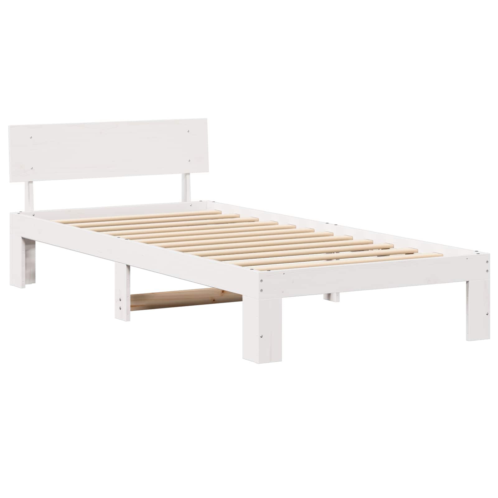 Cadre de lit avec tête de lit Blanc 90 x 200 cm Pin massif - XIOS